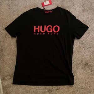 HUGO BOSS Black T-Shirt with Red Logo